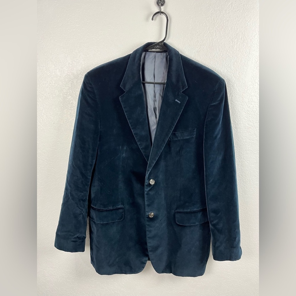 Ralph Ralph Lauren Men’s Deep Blue Velvet Blazer Sz 42L Formal Holiday Wear